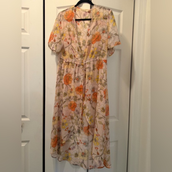 Liberty Love Accessories - Liberty Love Floral Wrap with Orange and Pink Accents